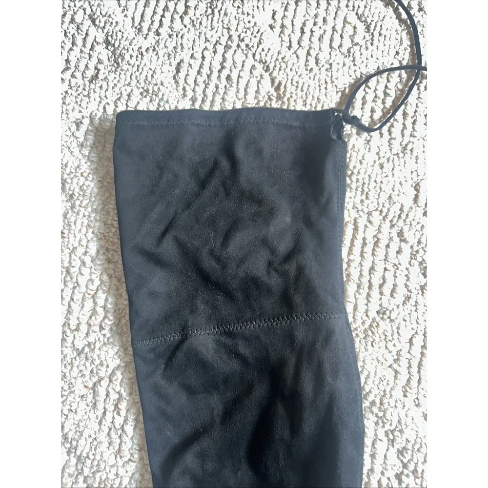 Womens Unisa Black Faux Suede Over-The-Knee Boots Side Zipper & Drawstring 8.5